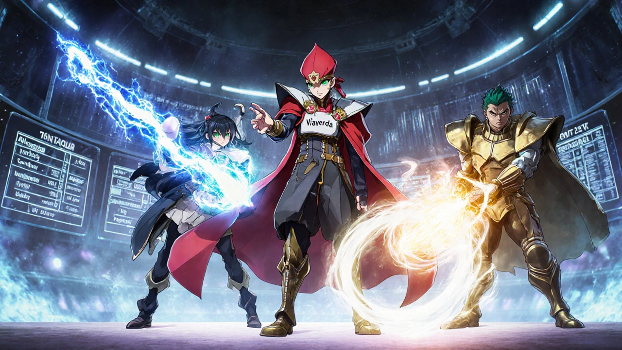 Four heroic characters representing different ED treatments, each showing distinct onset speeds.