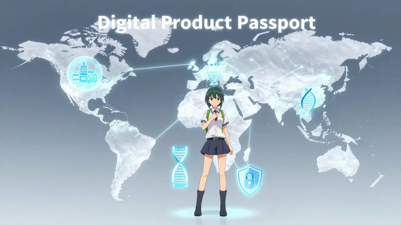 Glowing holographic world map showing a secure digital medicine supply chain